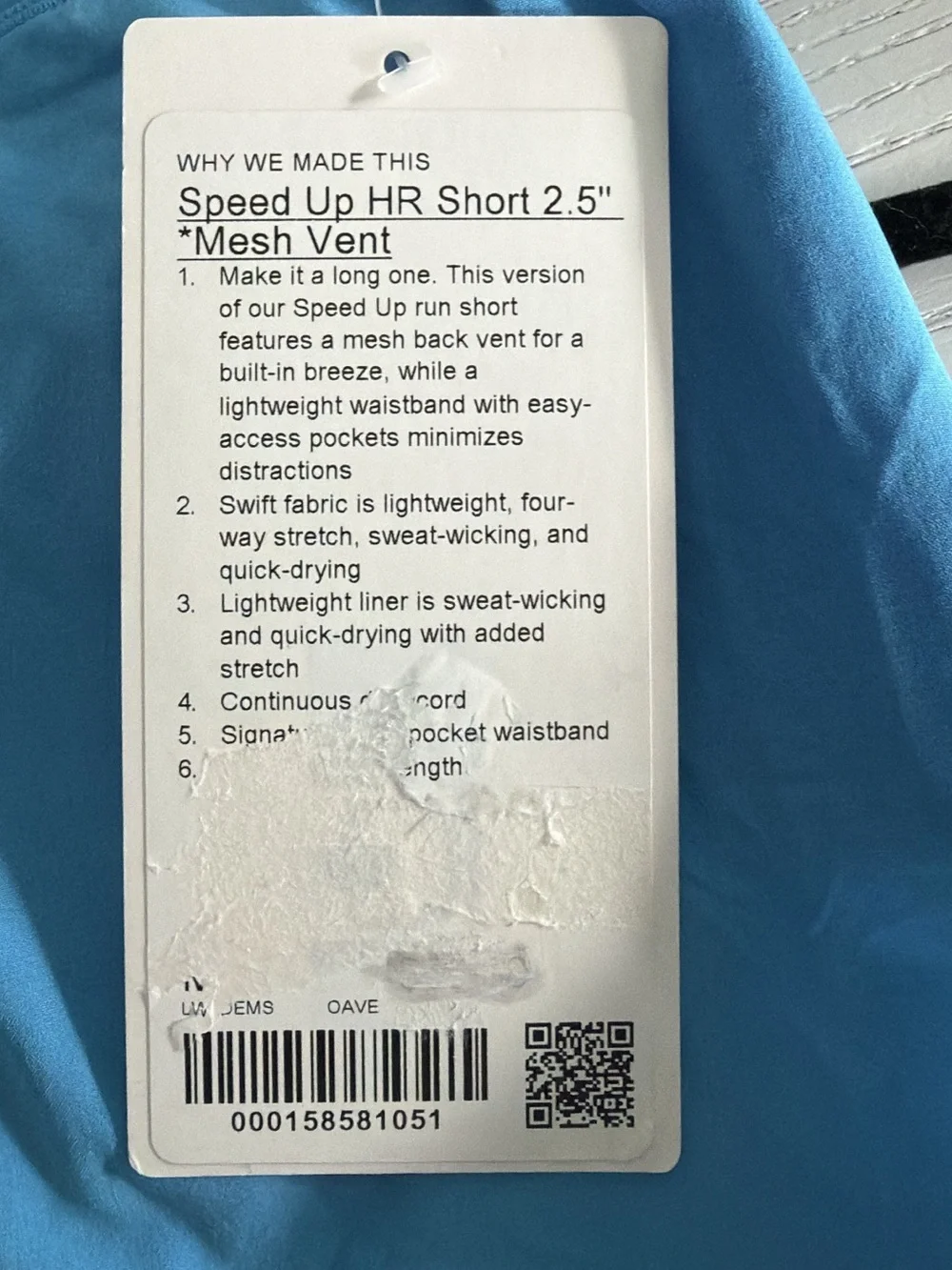 lululemon Medium Speed Up HR 2.5” Mesh Vent Run Shorts in Blue